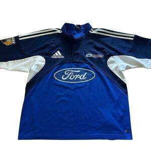 Vintage Adidas Mens Blue Ford Rugby Jersey sz Large